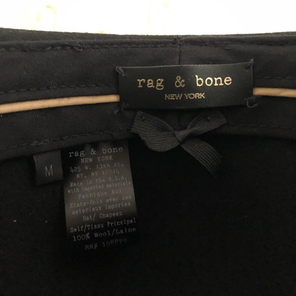 NWOT rag & bone Floppy Brim Fedora Medium Black - Picture 4 of 6